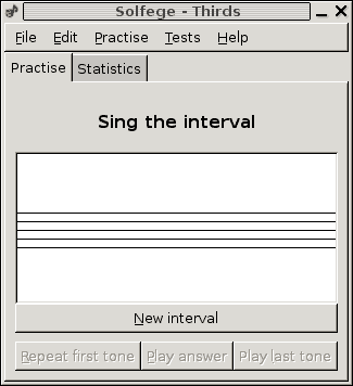 Screenshot of the sing interval exercise.