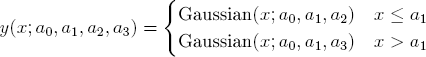 Type in program "info SplitGaussian" to see the formula.